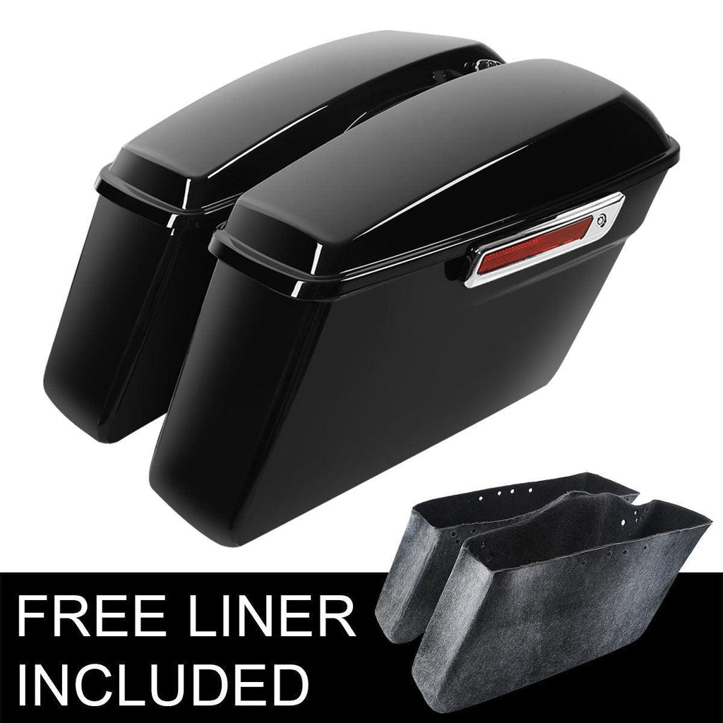 TCMT Vivid Black Hard Saddlebags Fit For Harley Touring '14-'24