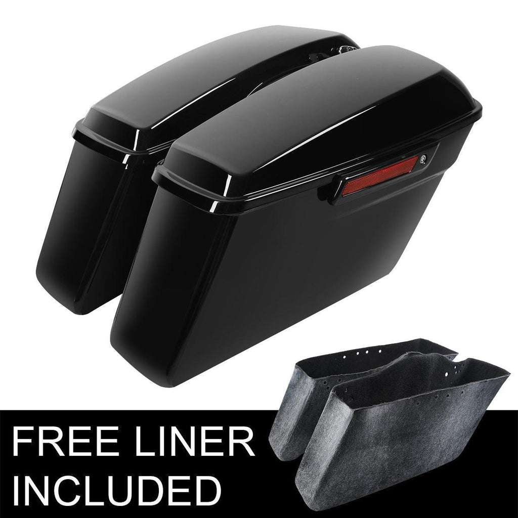 TCMT Vivid Black Hard Saddlebags Fit For Harley Touring '14-'24