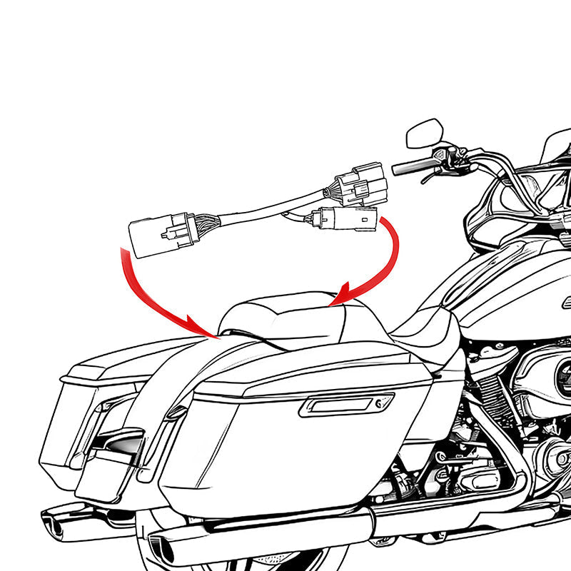 The usage sequence of the three types of wiring harnesses of tour pack light