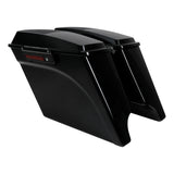 TCMT Vivid Black 5" Stretched Hard Saddlebags 6"x9" CVO Speaker Lids Fit For Harley Touring '93-'13