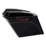 TCMT Vivid Black 5" Stretched Hard Saddlebags 6"x9" CVO Speaker Lids Fit For Harley Touring '93-'13