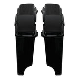 TCMT Vivid Black 5" Stretched Hard Saddlebags 6"x9" CVO Speaker Lids Fit For Harley Touring '93-'13