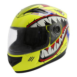 TCMT Yellow Shark Youth Kids DOT Full Face Motorcycle Helmet