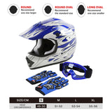 TCMT Blue Flame Youth Kids DOT Motocross Off-Road Helmet