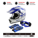 TCMT Blue Flame Youth Kids DOT Motocross Off-Road Helmet