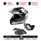 TCMT Black Skull Youth Kids DOT Motocross Off-Road Helmet