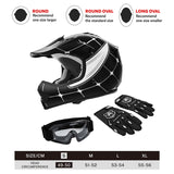 TCMT Black Spider Youth Kids DOT Motocross Off-Road Helmet
