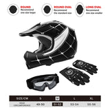 TCMT Black Spider Youth Kids DOT Motocross Off-Road Helmet
