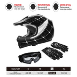 TCMT Black Spider Youth Kids DOT Motocross Off-Road Helmet