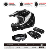 TCMT Black Spider Youth Kids DOT Motocross Off-Road Helmet
