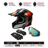 TCMT Red Firework Youth Kids DOT Motocross Off-Road Helmet