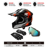 TCMT Red Firework Youth Kids DOT Motocross Off-Road Helmet