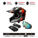 TCMT Red Firework Youth Kids DOT Motocross Off-Road Helmet