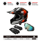 TCMT Red Firework Youth Kids DOT Motocross Off-Road Helmet