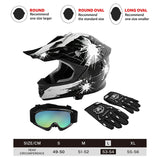 TCMT White Firework Youth Kids DOT Motocross Off-Road Helmet