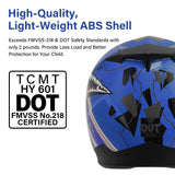 TCMT Blue Shark Youth Kids DOT Full Face Motorcycle Helmet