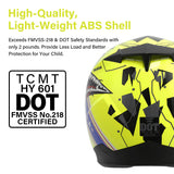 TCMT Yellow Shark Youth Kids DOT Full Face Motorcycle Helmet
