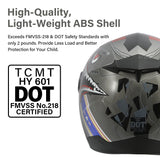 TCMT Gray Shark Youth Kids DOT Full Face Motorcycle Helmet
