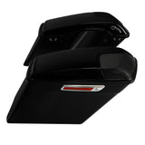 TCMT Vivid Black 5" Stretched Hard Saddlebags 5"x7" CVO Speaker Lids Fit For Harley Touring '14-'24