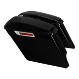 TCMT Vivid Black 5" Stretched Hard Saddlebags 5"x7" CVO Speaker Lids Fit For Harley Touring '14-'24