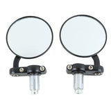 TCMT Universal 3" Round 7/8" Handle Bar End Rearview Mirror Fit For Harley Honda