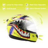 TCMT Yellow Shark Youth Kids DOT Full Face Motorcycle Helmet
