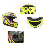 TCMT Yellow Shark Youth Kids DOT Full Face Motorcycle Helmet