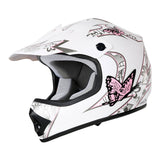 TCMT Pink Butterfly Youth Kids DOT Motocross Off-Road Helmet