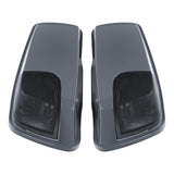 TCMT Gunship Gray 5x7"Hard Saddlebag Lids Speaker Cutout Fit For Harley Touring '14-'24