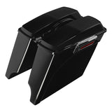 TCMT Vivid Black 5" Stretched Hard Saddlebags 6"x9" CVO Speaker Lids Fit For Harley Touring '93-'13