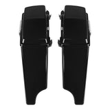 TCMT Vivid Black 5" Stretched Hard Saddlebags 6"x9" CVO Speaker Lids Fit For Harley Touring '93-'13