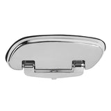 Chrome motorcycle side mirror with hinge, isolated on white background