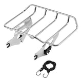 TCMT Vivid Black/Chrome Quick Release Rear Luggage Rack Fit For Harley Touring '14-'25
