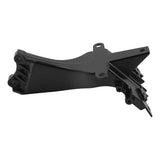 Black motorcycle front fairing bracket mount on white background
