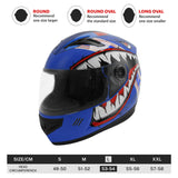 TCMT Blue Shark Youth Kids DOT Full Face Motorcycle Helmet