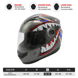 TCMT Gray Shark Youth Kids DOT Full Face Motorcycle Helmet