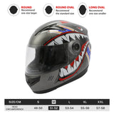 TCMT Gray Shark Youth Kids DOT Full Face Motorcycle Helmet