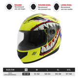 TCMT Yellow Shark Youth Kids DOT Full Face Motorcycle Helmet