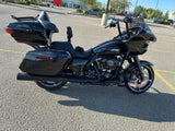 TCMT 13.7" Black Latches King Trunk with Wrap Around Backrest Pad & Black Top Luggage Rack Fit For Harley Touring '14-'25