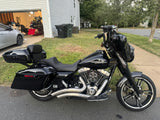 TCMT 10.7" Black/Chrome Latches Chopped Trunk with Backrest Pad Fit For Harley Touring '14-'25