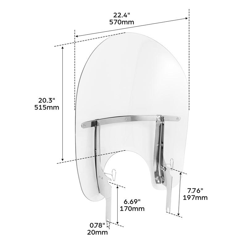 TCT-MOTORPARTS Windshield Bracket Kit For 1994-2025 Road King Models - Chrome Metal Mounting