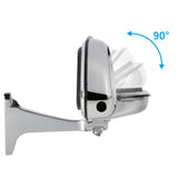 Chrome adjustable wall-mounted spotlight with 90-degree rotation indicator