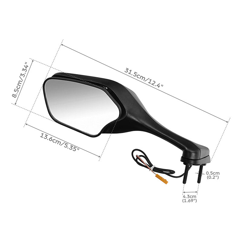 TCMT Rear View Side Mirrors with LED Turn Signals Fit For Honda