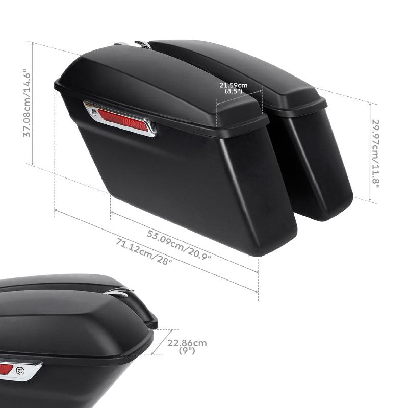 TCMT Matte Black Hard Saddlebags Fit For Harley Touring '14-'23.5