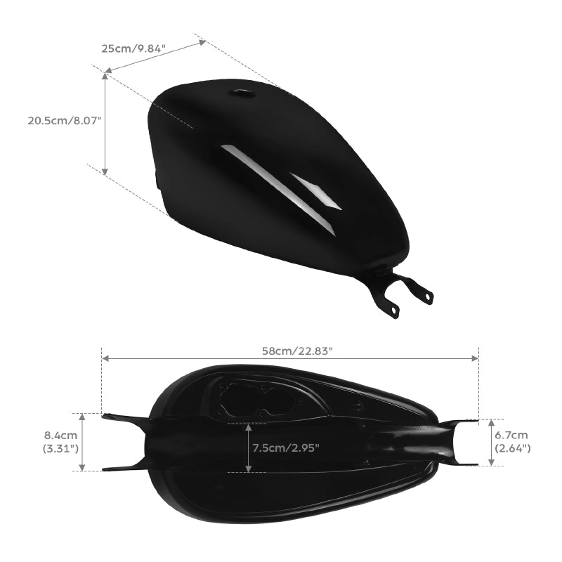 TCMT 3.7 Gal. Gas Fuel Tank Fit For Harley Sportster XL 883 1200