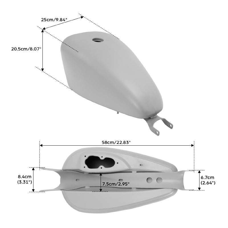 TCMT 3.7 Gal. Gas Fuel Tank Fit For Harley Sportster XL 883 1200
