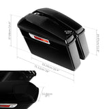 TCMT Vivid Black Hard Saddlebags 6"x9" Speaker Lids Fit For Harley Touring '14-'24