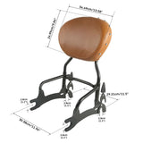 TCMT 12" Sissy Bar Backrest & Leather Pad Fit For Indian Chief Vintage '14-'18 - TCMT