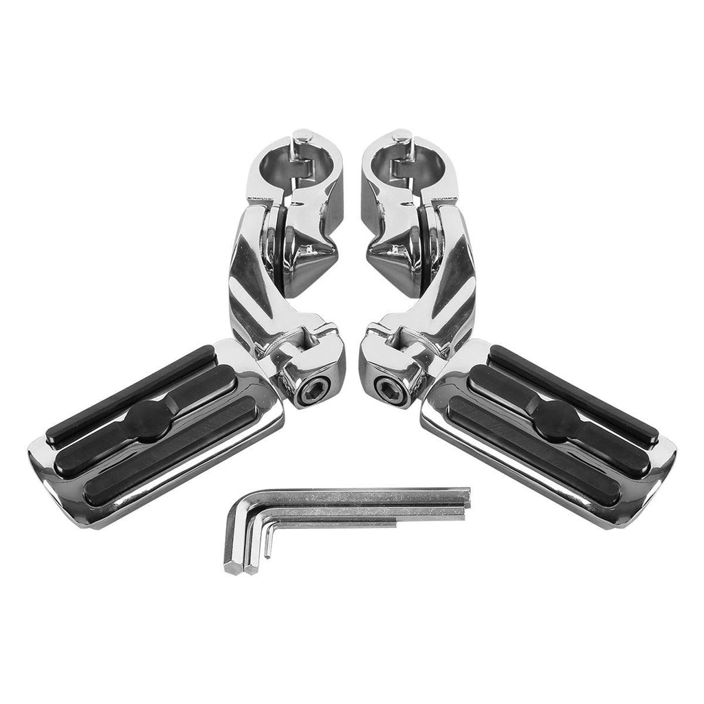 TCMT 1-1/4" 32mm Long / Short Angled Mount Highway Footpegs Engine Guard Pegs Fit For Harley - TCMT
