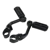 thumbnail image 2 of TCMT 32mm Chrome Highway Footpeg Set – Angled Long Pegs For Harley Engine Guards, Front Mount, Black Rubber Grip 2 of 4
